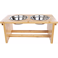Pet Adobe Elevated Dog Bowls with Bamboo Stand