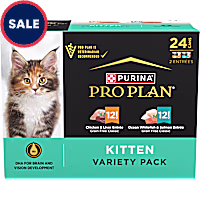 Purina Pro Plan Development Grain Free Chicken Liver and Ocean Whitefish Salmon Wet Kitten Food Variety Pack