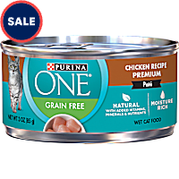Purina ONE Natural High Protein Grain Free Chicken Recipe Pate Wet Cat Food