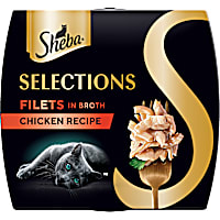 Sheba Selections Filets in Broth Cat Meal Complement Chicken Recipe