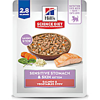 Hill's Science Diet Kitten Sensitive Stomach & Sensitive Skin Salmon & Vegetables Stew Wet Cat Food