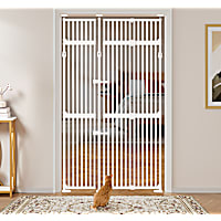 UniPaws White 74" H Extra Tall Pet Gate with Wide and Top Extension