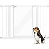 UniPaws Pressure Mounted Transparent Dog Gate, 29"- 43" L X 30" H
