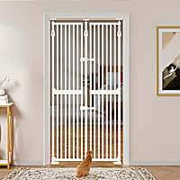 UniPaws White 74" H Extra Tall Pet Gate with Doors Locks