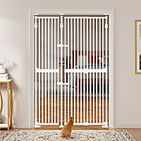 UniPaws White 74" H Extra Tall Pet Gate with Wide Extension