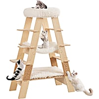 UniPaws Pyramid Wooden Cat Ladder Tree 5-Level