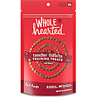 WholeHearted Grain-Free Tender Tidbits Beef Recipe Training Treats for Dogs