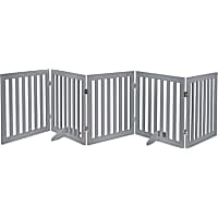 Unipaws 24" H Free Standing Pet Gate with Supporting Feet, 100" W X 24" H