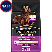 Purina Pro Plan AdvantEDGE Senior Support Plus Small Breed Shredded Blend Chicken and Rice Formula Dry Dog Food