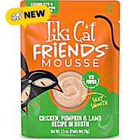 Tiki Cat Friends Mousse Chicken, Pumpkin & Lamb Recipe in Broth Cat Food