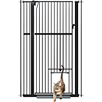 UniPaws 56"H Pressure Mounted Pet Gate with Door for Doorway