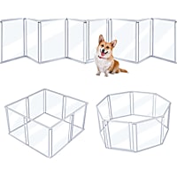 Unipaws 24" H Free Standing Clear Acrylic Dog Playpen with Door