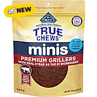 Blue Buffalo True Chews Minis Premium Grillers with Real Steak, Natural Dog Treats Mineral-Enhanced for Flavor