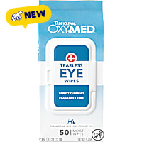 TropiClean OxyMed Tearless Eye Wipe for Dogs