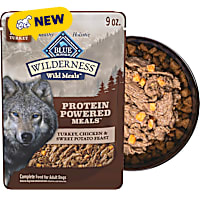 Blue Buffalo Wilderness Protein Powered Meals, Turkey, High-Protein Adult Wet Dog Food