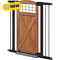 UniPaws 39" H Barn Door Dog Gate with Bottom Kick Plate