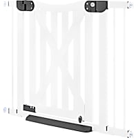 UniPaws 30" H Barn Door Dog Gate with Bottom Kick Plate, 29-40" W X 30" H