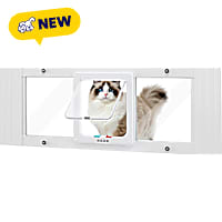 UniPaws Acrylic Cat Door for Horizontal Sash Windows