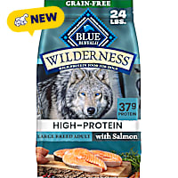 Blue Buffalo Wilderness for Large Breed Adult Dogs, Grain-Free Formula, with Salmon Natural 32% Protein Dry Food