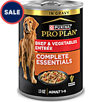 Purina Pro Plan Complete Essentials, Beef and Vegetables Entree in Wet Dog Food Gravy