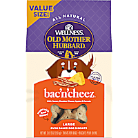 Old Mother Hubbard by Wellness Classic Bac'N'Cheez Natural Large Oven-Baked Biscuits Dog Treats