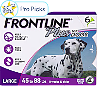 FRONTLINE Plus Flea & Tick Spot Treatment for Large Breed Dogs 45 - 88 lbs. (Purple)