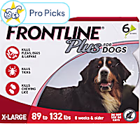 FRONTLINE Plus Flea & Tick Spot Treatment for X-Large Breed Dogs 89 - 132 lbs. (Red)