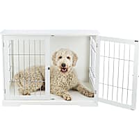 TRIXIE White Wooden Wire Crate Pet Home End Table