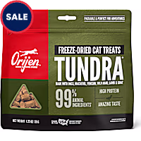 ORIJEN Grain Free High Protein Raw Animal Ingredients Tundra Freeze Dried Cat Treats