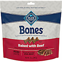 Blue Buffalo Bones Natural Crunchy Biscuits Mini Beef Dog Treats