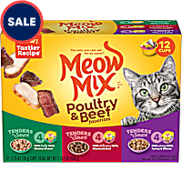 Meow Mix Tender Favorites Poultry & Beef Wet Cat Food Variety Pack