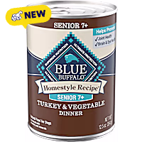 Blue Buffalo Homestyle Recipe for Senior 7+ Dogs, Turkey Recipe Senior 7+ Turkey & Vegetable Dinner Wet Dog Food