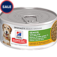 Hill's Science Diet Adult 7+ Senior Vitality Small, Mini Chicken & Vegetable Stew Canned Dog Food