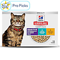 Hill's Science Diet Adult Sensitive Stomach & Sensitive Skin Tuna & Chicken Wet Canned Cat Food Variety Pack