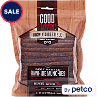 Good Lovin' Highly Digestible Beef Basted Rawhide Munchies Dog Treats