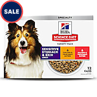 Hill's Science Diet Adult Sensitive Stomach & Sensitive Skin Chicken & Salmon Canned Dog Food Variety Pack