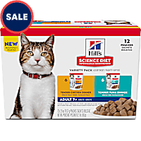 Hill's Science Diet Chicken, Tuna and Ocean Fish Senior 7+ Wet Cat Food Variety Pack