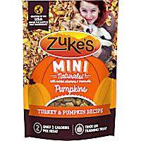 Zuke's Mini Naturals Turkey and Pumpkin Recipe Soft and Chewy Bites Training Treats for Dogs
