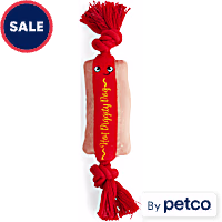 Petco Plush Hot Dog with Rope Dog Toy