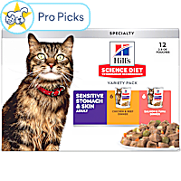 Hill's Science Diet Adult Sensitive Stomach & Sensitive Skin Chicken-Beef, Tuna-Salmon Wet Cat Food Variety