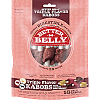 Better Belly Triple Flavor Kabobs Long-lasting Dog Chews with Chicken