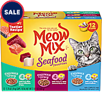 Meow Mix Savory Morsels Seafood Favorites Variety Pack Wet Cat Food
