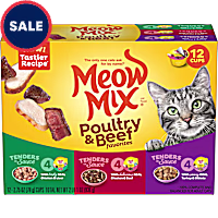 Meow Mix Tender Favorites Poultry & Beef Wet Cat Food Variety Pack