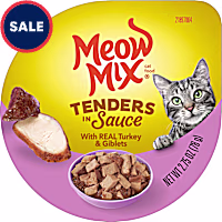 Meow Mix Tenders in Sauce With REAL Turkey & Giblets Wet Cat Food