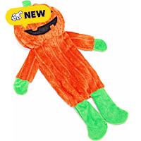 Petco Halloween Pumpkin Flattie Plush Dog Toy