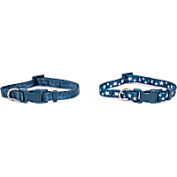 Petco Navy Printed Dog Collar Set