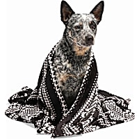 Petco Black & Grey Houndstooth Striped Pet Throw Blanket