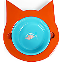 Petco Cat and Fish Wood and Stainless Steel Cat Bowl