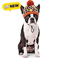 Petco Leopard Print Pom Beanie for Pets