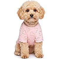 Petco Fuzzy Pink Hearts Textured Pet Crewneck